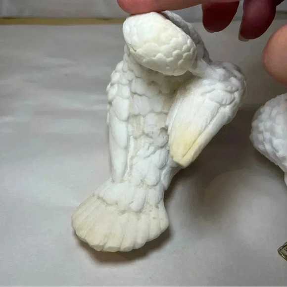 Set of 2 Vintage A Santini White Alabaster Marble Doves  Figurine Made in Italy - Picture 9 of 10